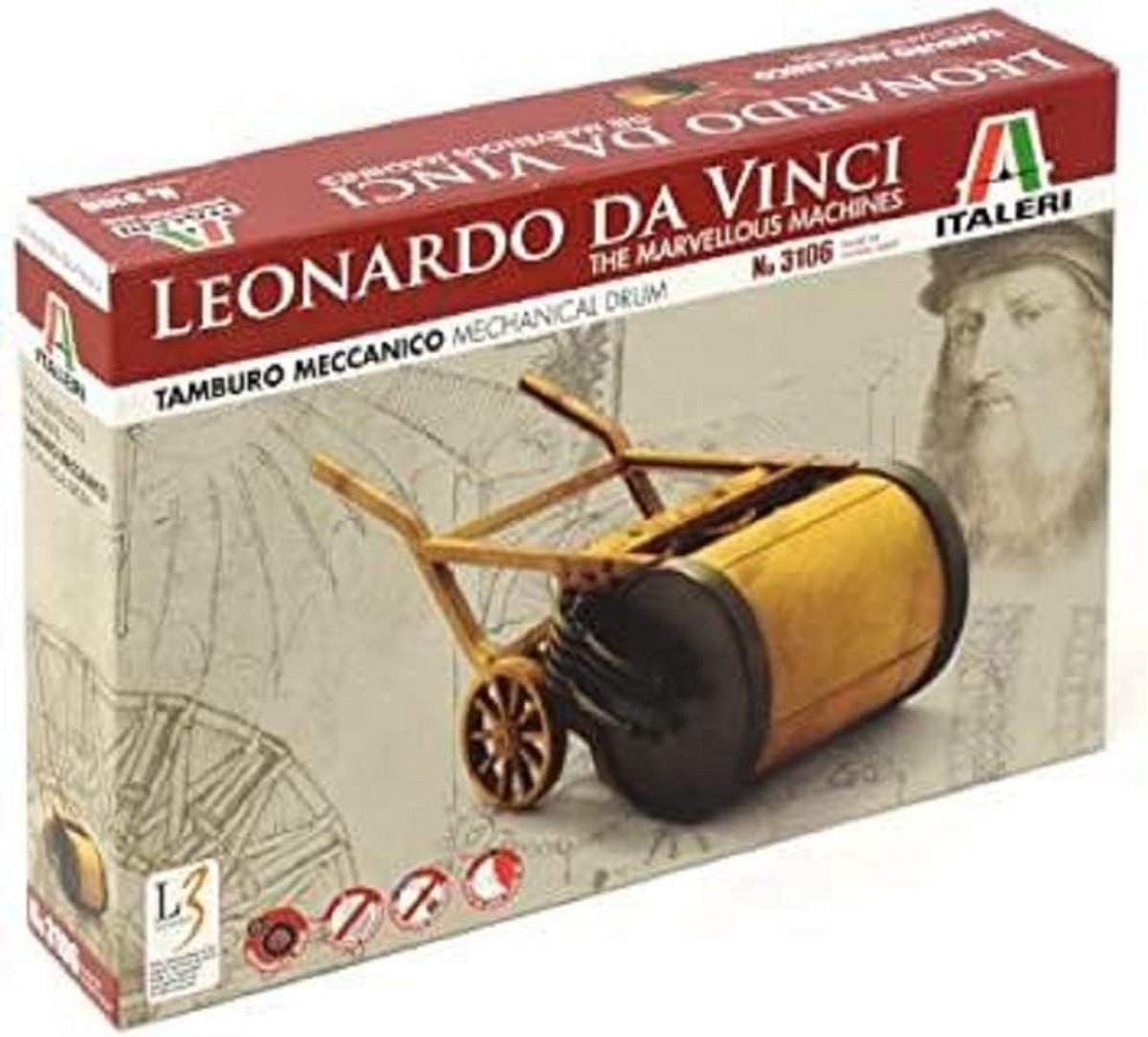 Mechanische Trommel Modelbouwset van Leonardo da Vinci