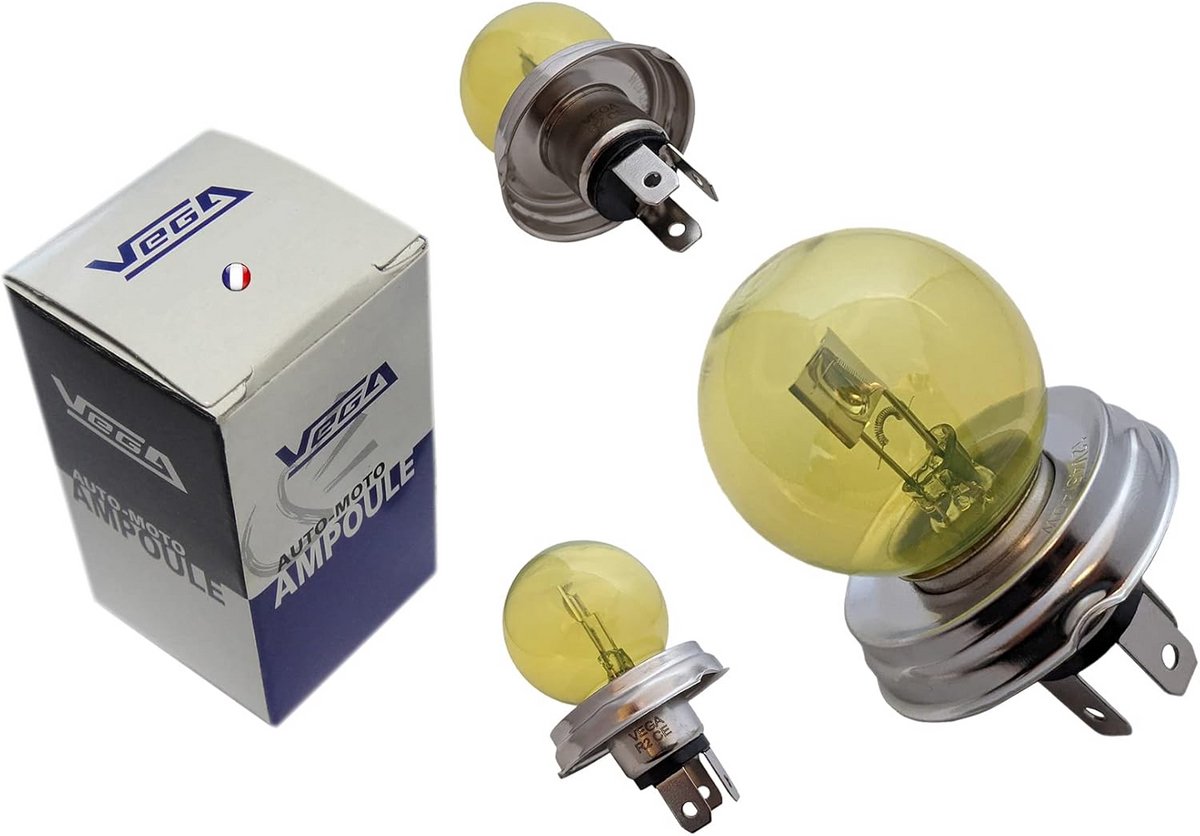 Klassieke H4 Autolamp 12V R2 45W/40W Antiek Geel met UV-bescherming voor Oldtimers