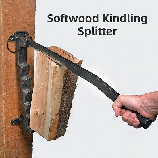 Handmatige Houtklover - Splijtgereedschap - Open Haard Hout - Veiligheids Slot - 60x14x8 cm - Zwart — afbeelding 2