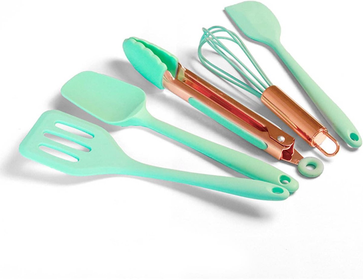 Mini Bakgerei Set - Kinder Keukengerei - Samen Koken - 5 Delig - Groen