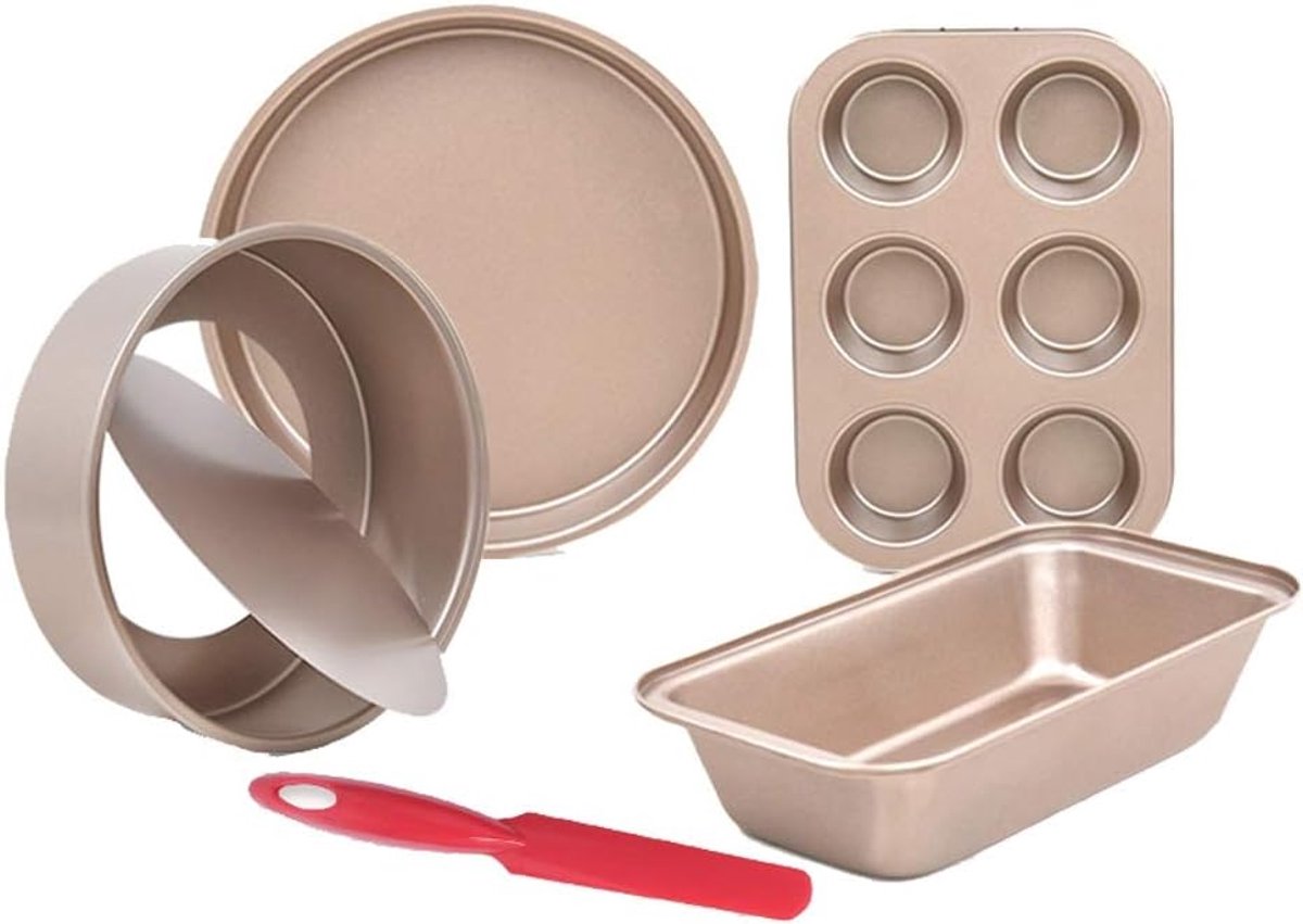 Bakvorm Set - Taartvorm Oven - Thuis Bakken - Naadloze Structuur - 8 en 9 Inch - Zilver