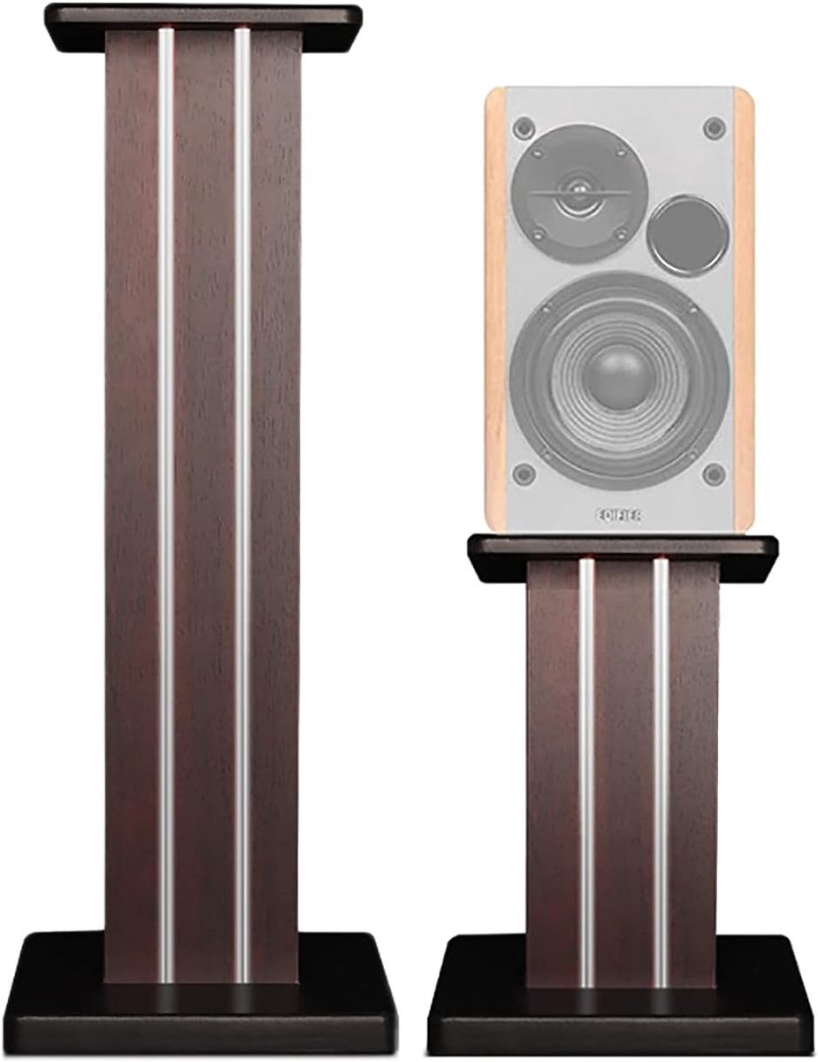 Luidspreker Standaarden - Houten Podium - Home Entertainment - Hoek Plaatsing Mogelijk - Diverse Hoogtes - Walnoot