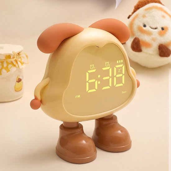 Kinderwekker Hondenmodel - Slaaptrainer Nachtlampje - Kinderkamer Decoratie - Schattig Dier Design - 128 cm Breed - Geel — afbeelding 5
