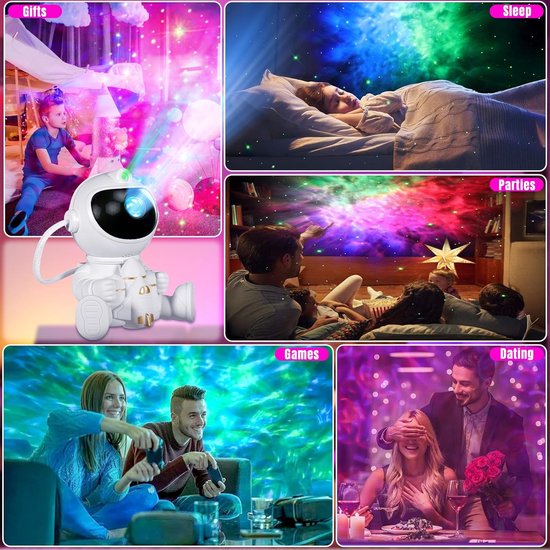 Sterrenhemel Projector - Nachtlampje Kinderen - Kamer Decoratie - 360 Graden Draaiing - 14 x 11.8 cm - Wit — afbeelding 5
