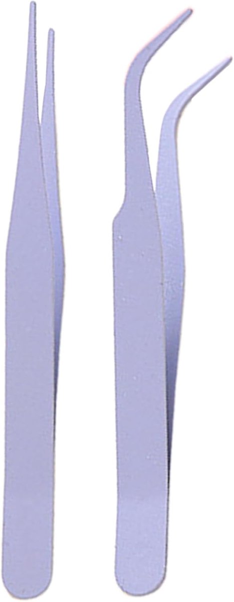 Pincet Set - Sticker Tool - Hobby Knutselen - Roestvrij Staal - 10 cm Lengte - Paars