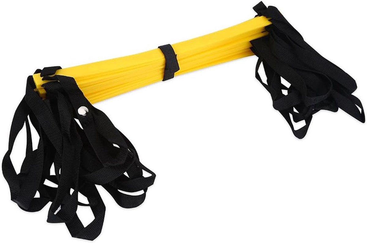 Trainingsladder Set - Voetenwerk Ladder - Sport Fitness Training - Duurzaam PP Nylon Materiaal - 7 Meter Lengte - Geel