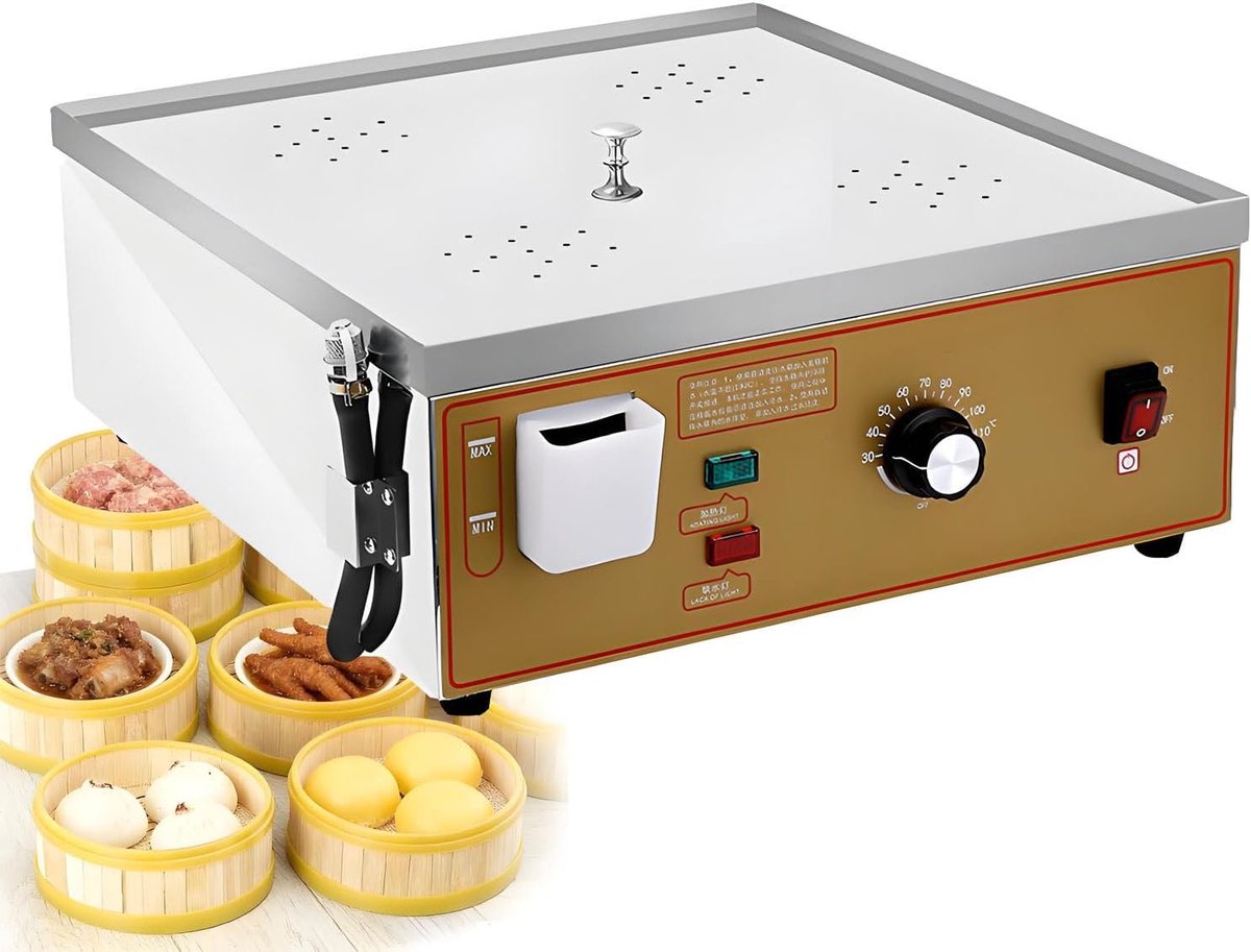 Elektrische stoomkoker - Dim sum machine - Snel stomen - Droogkookalarm apart vullen - 45x29x18CM
