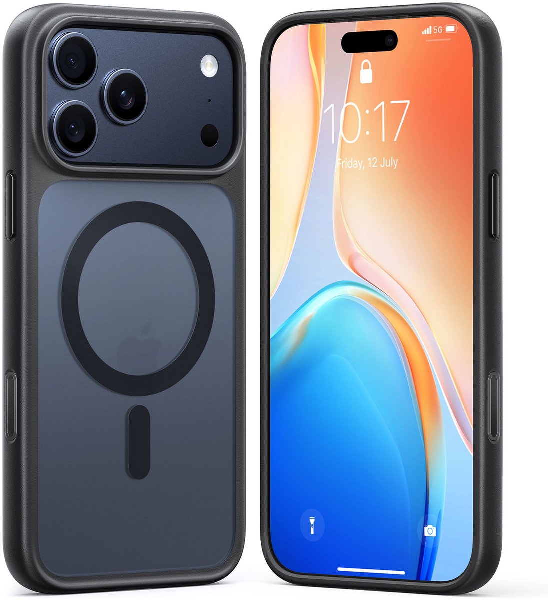 TORRAS Guardian Magnetic Hoesje Geschikt voor Apple iPhone 17 Pro Max - Compatibel met MagSafe / Qi2 - Matte Beschermhoes - Back Cover met Magneet Zwart