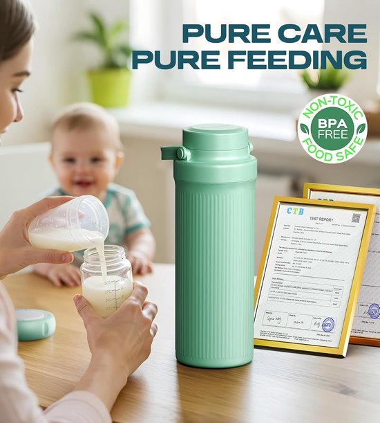 Draagbare Moedermelk Koeler - Reis Koeltas - Melk Vers Houden - 24 Uur Koel - 22oz Capaciteit - Groen — afbeelding 4