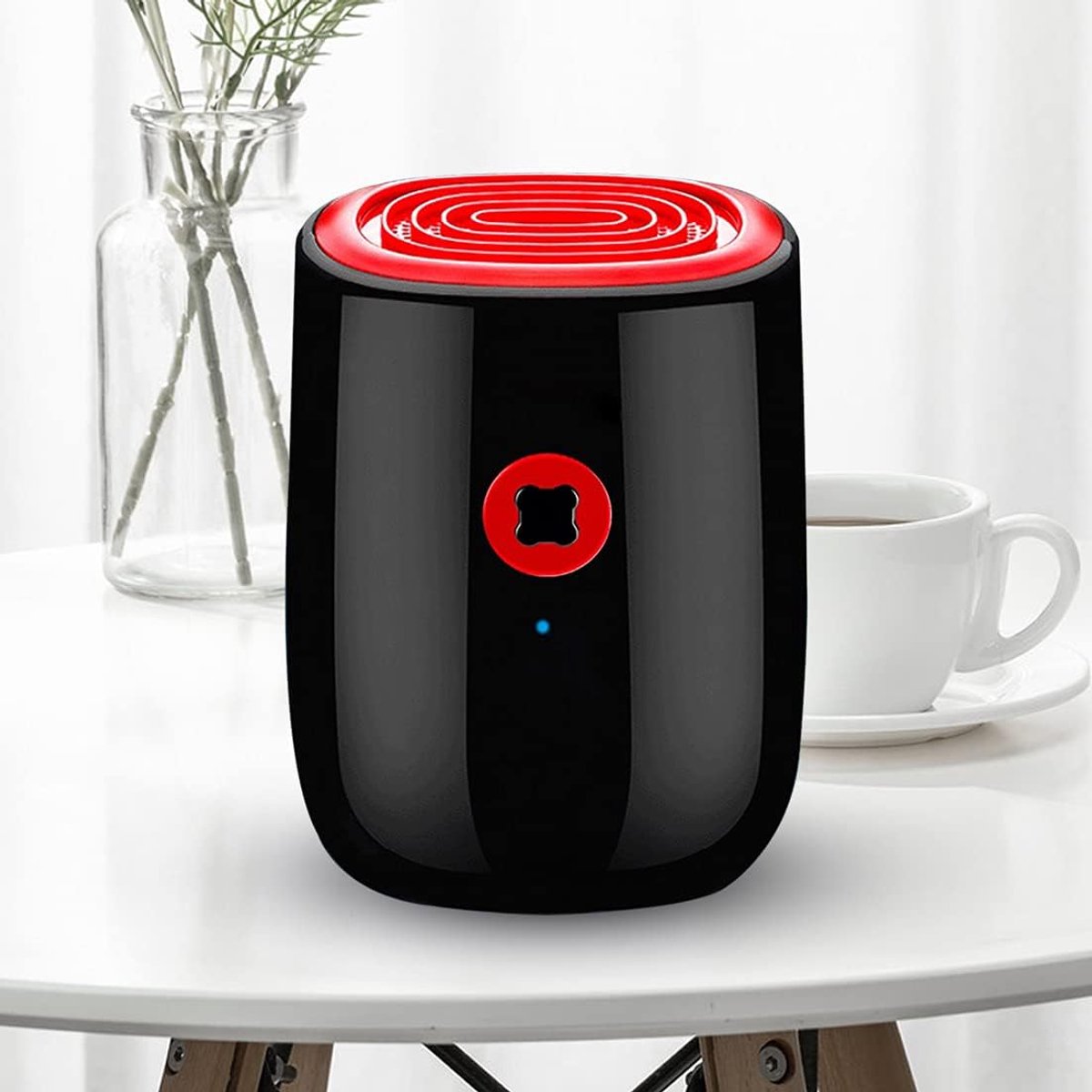 Luchtontvochtiger Kamer - Elektrische Luchtreiniger - Thuis Gebruik - Stille Werking - 20 m² Bereik - Rood Zwart