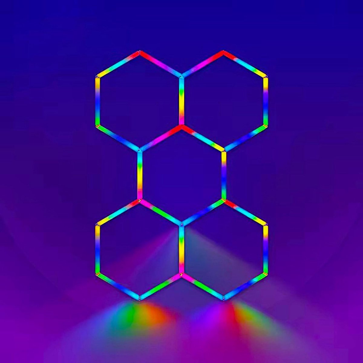 Hexagon Werkplaatslamp - Garage Verlichting - Auto Detailing - RGB Kleurkeuze - 170.7 cm Lengte