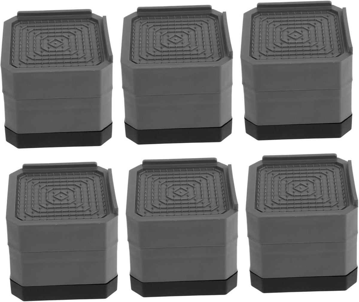 Wasmachine Onderstellen - Meubelverhogers - Stille Werking - Antislip Stabiliteit - 8.4 x 8.4 x 7.9 cm - Grijs