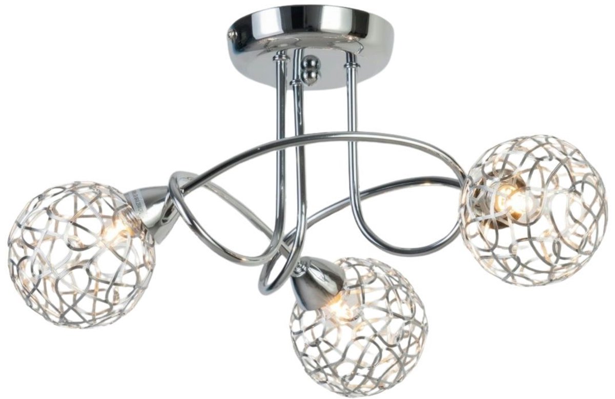 Kosilum - Aphyse - Plafondlamp - Zilver/Chroom - Metaal en aluminium
