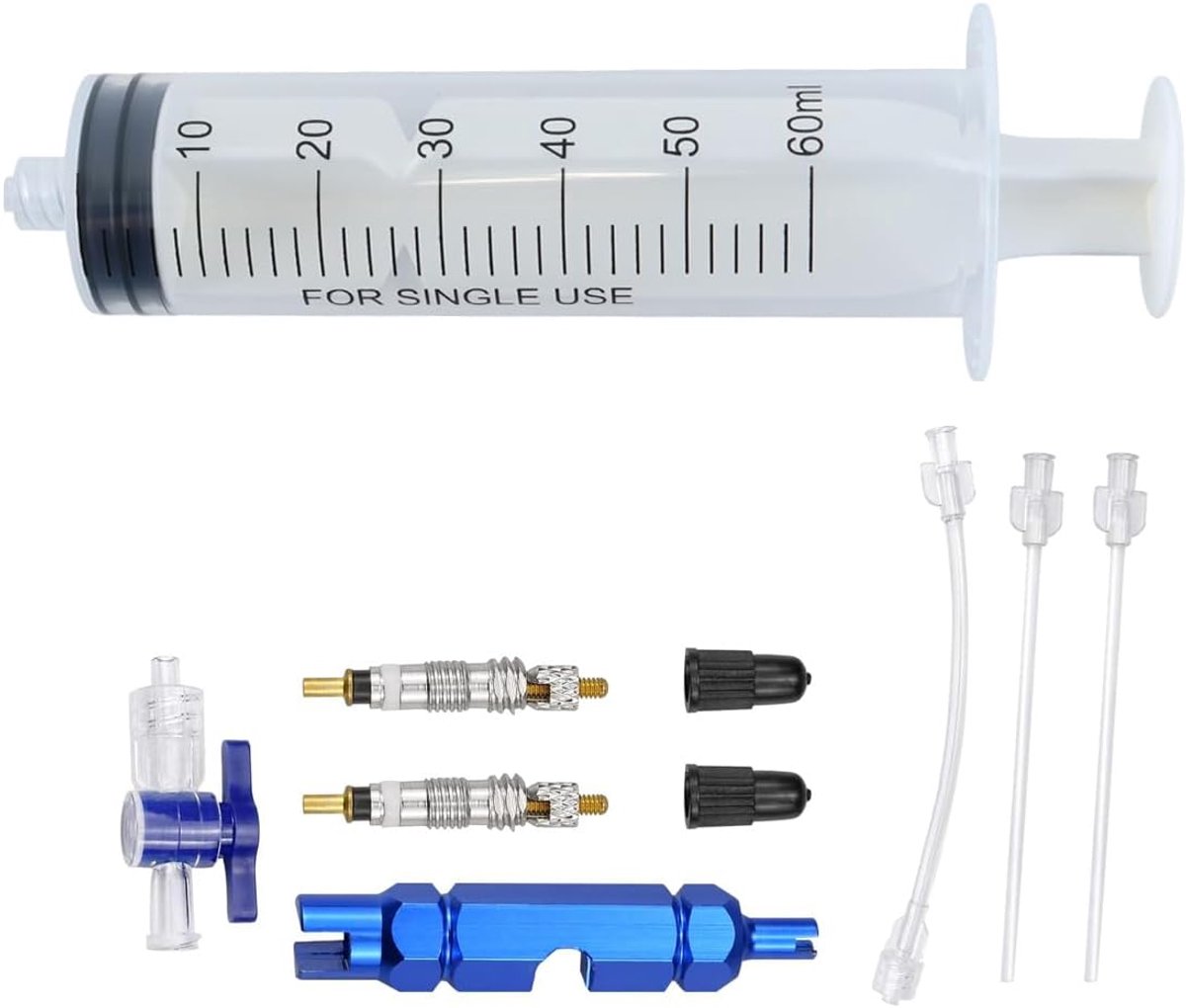 Fiets Banden Injector - Tubeless Kit Systeem - Fietsband Reparatie - Directe Injectie Geen Verstopping - 60ml Capaciteit - Transparant