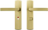 AXA Deurbeslag set Binnendeur - Curve Klik Blok - Deurkruk Goud - voor toilet/badkamer TL63-8 - Deurklink met schild