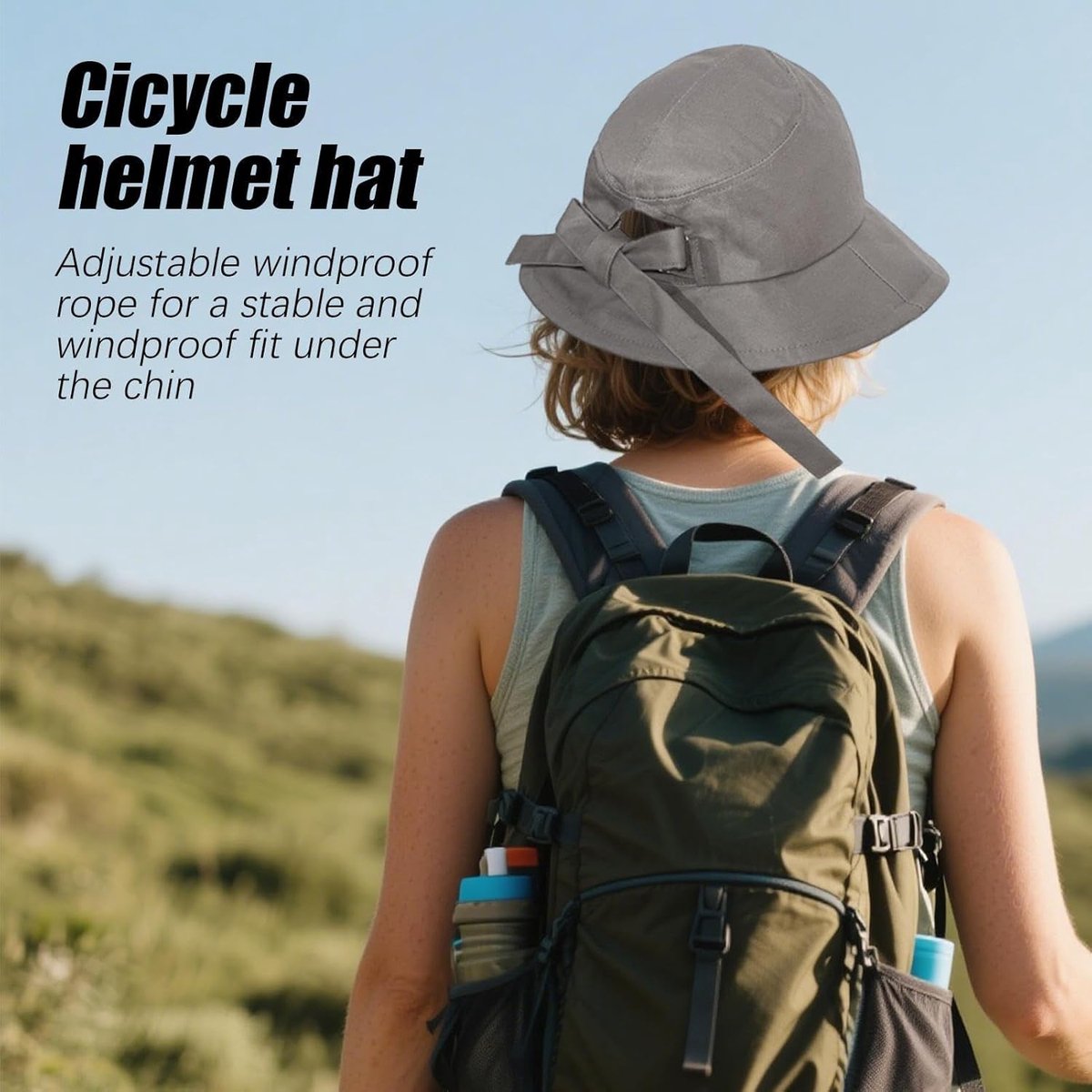 Fietshelm Dames - Heren Helmen - Outdoor Sport - Afneembare Brede Rand - 58-60cm Omtrek - Grijs – foto 6