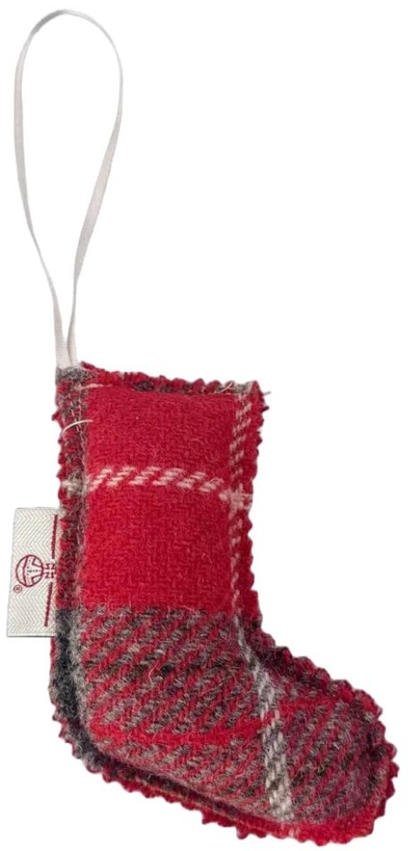 Kerstboomhanger tartan - kerstsok - rood - Caroline Wolfe Murray