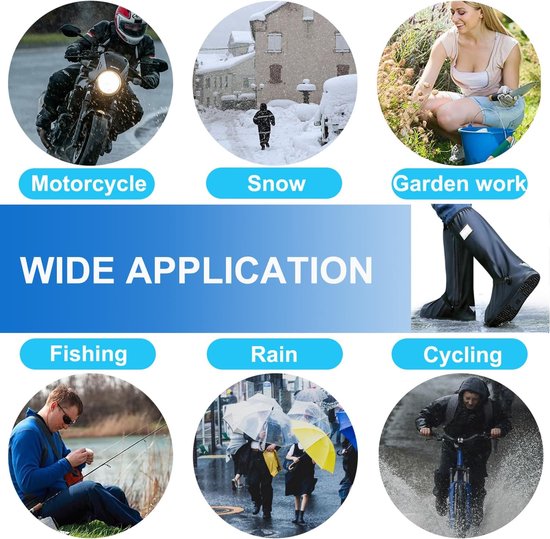 Overschoenen Waterdicht - Maat 38-40 - Zwart - Unisex - Regenschoenen Fiets - Schoenhoesjes - Reflecterend, Antislip & Opvouwbaar - Herbruikbare Schoenen Overtrekken - Fietsen, Wandelen, Kamperen & Motorkleding — afbeelding 2