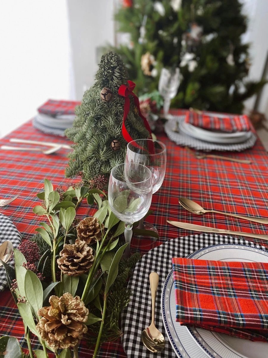 Tafelkleed Tartan Rood Medium Medium - 120x140 - Katoen - Mood Company