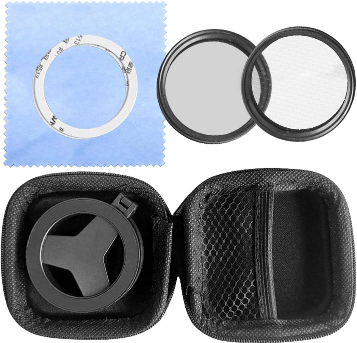 Circulair Polarisatiefilter - Magnetische Cameracreator - Verbeter Beeldkwaliteit - Vermindert Verblinding - 5.8x5.8x2cm - Grijs Zilver