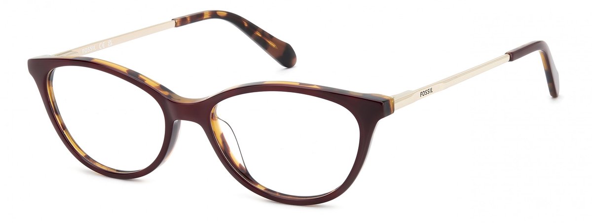 Fossil FOS 7196 Burgundy havana 52/16/140 WOMAN Brilmonturen