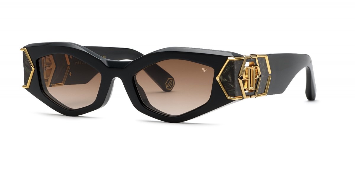 Philipp Plein SPP136M Nero lucido 52/20/135 WOMAN Zonnebrillen