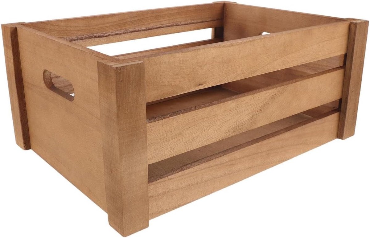 Platenhouder Opbergkist - Muziek Opslag - Thuis Organisatie - Robuuste Houten Constructie - 35x25x15cm - Oranje