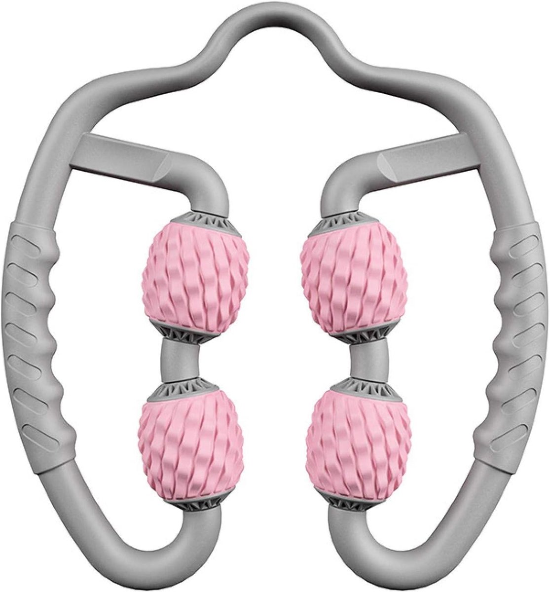 Massage Roller - Fitness Wiel - Spierherstel Training - Vier Wiel Ontwerp - 27x25cm - Roze