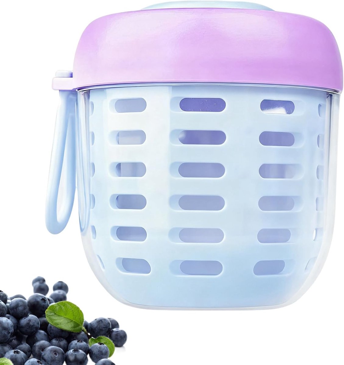 Salade Container - Fruit Pot - Onderweg Eten - Lekvrij Ontwerp - 11.5x10.8x10.4 cm - Blauw