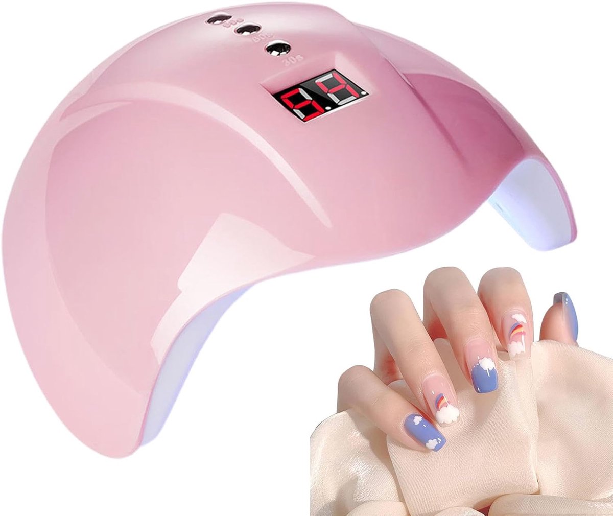 UV Gel Lamp - Nageldroger - Thuis Gel Lakt - 4 Timer Functies - 17x16x7 cm - Roze