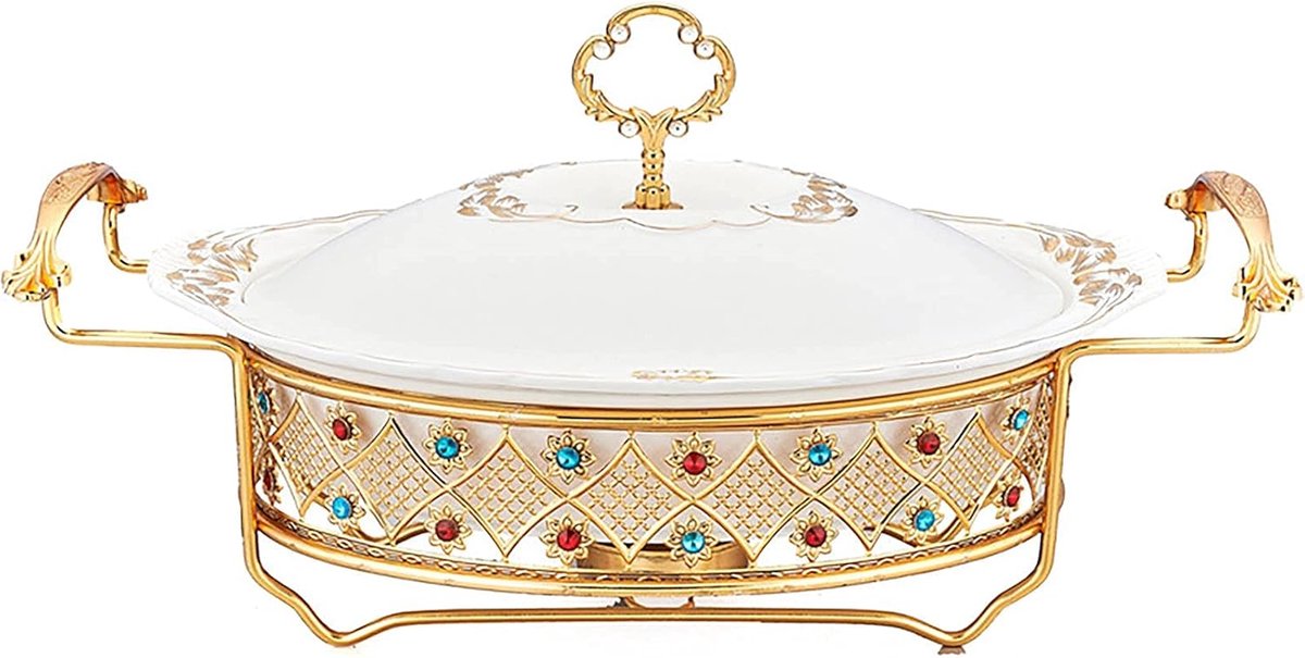 Chafing Dish Set - Buffet Warmer - Feestelijke Buffetten - Roestvrij Staal - 33x19x13 cm