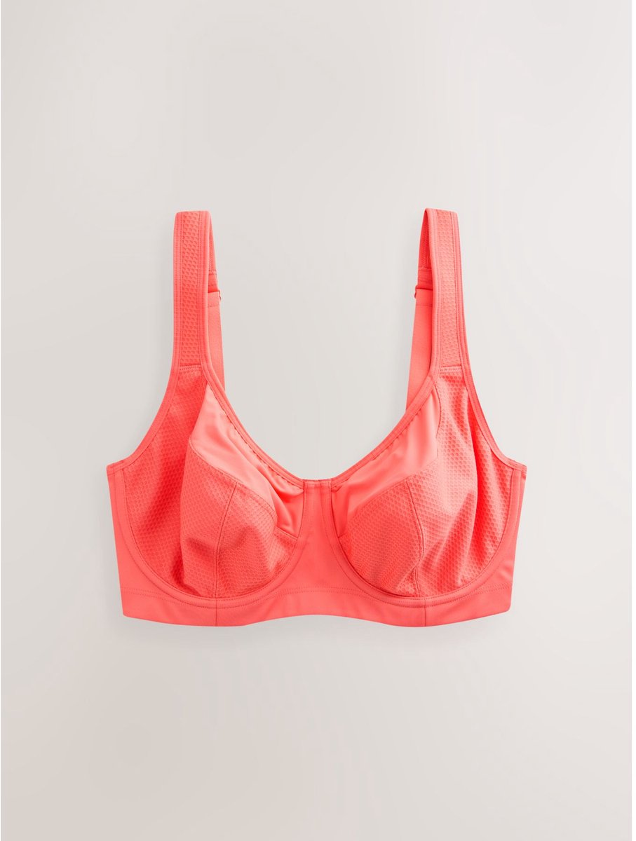 Next Dames - Dry Tech DD+ beha met volledige cups, zonder vulling en hoge ondersteuning - Roze Coral Pink