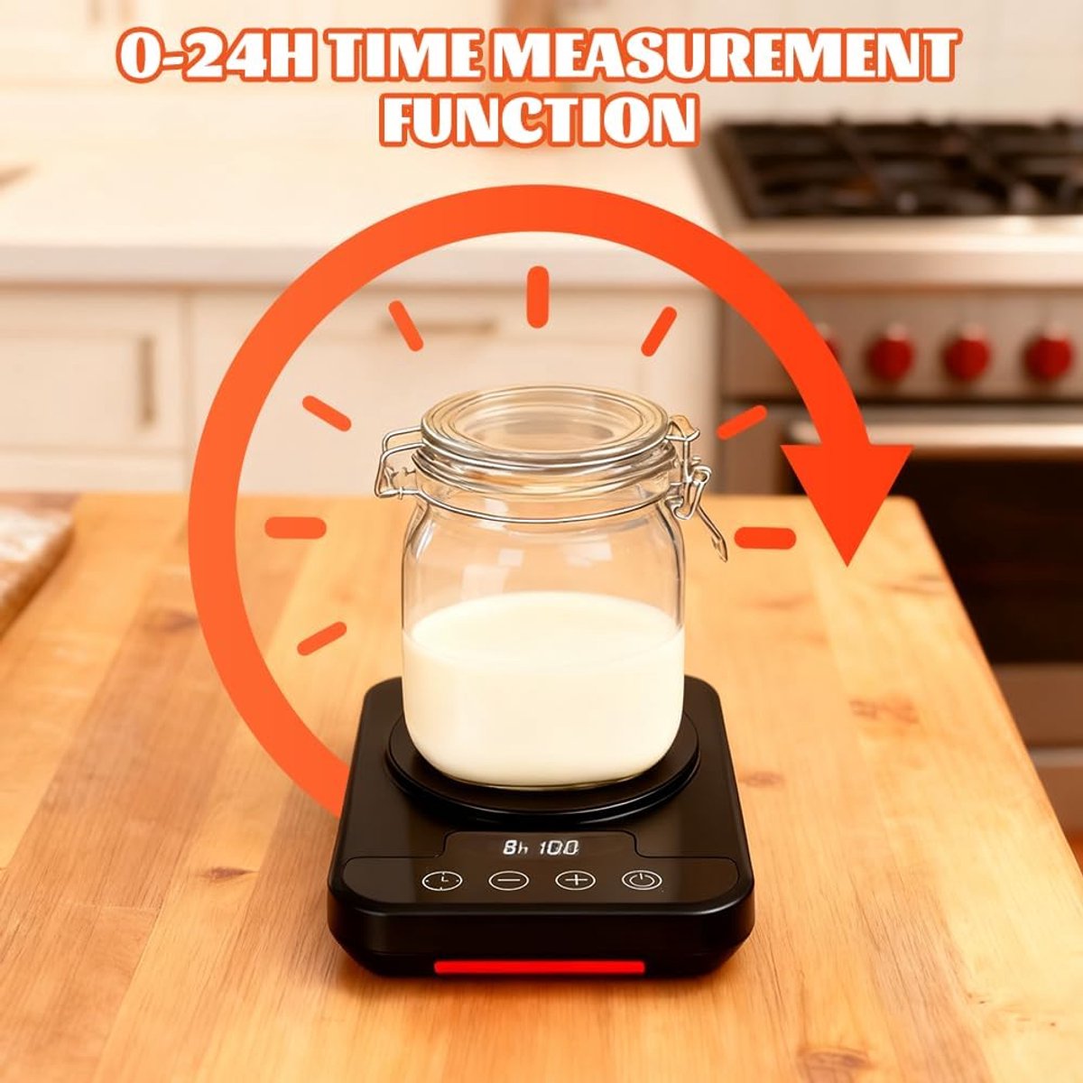 Verwarmingsmat voor natuurlijke zuurdesemstarter — Speciaal ontworpen voor het kweken van starters — Ingebouwde 12-uurs timer — 21–38°C — Ideaal voor thuis brood bakken — Zwart thumbnail 5
