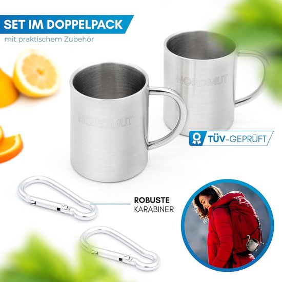Thermomokken Set - Isolatie Bekers - Buiten Genieten - Dubbelwandig BPA-vrij - 2 x 400 ml — afbeelding 3