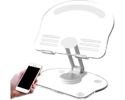 Acryl Tablet Stand - Telefoonhouder Boekhouder - Live Streaming TV Kijken - Antislip Opvouwbaar Verstelbaar