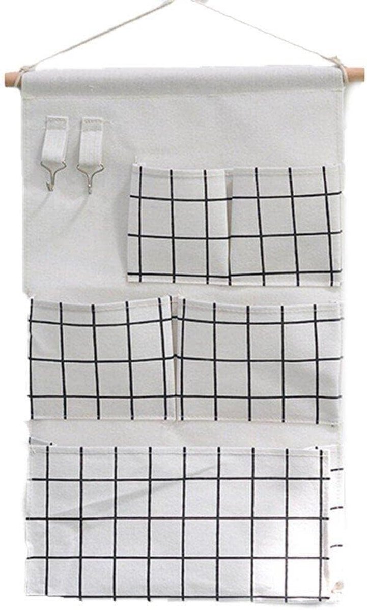 Wand Organizer - Opberghoes - Ruimte Besparen - Vijf Zakken - 33x57 cm - Beige