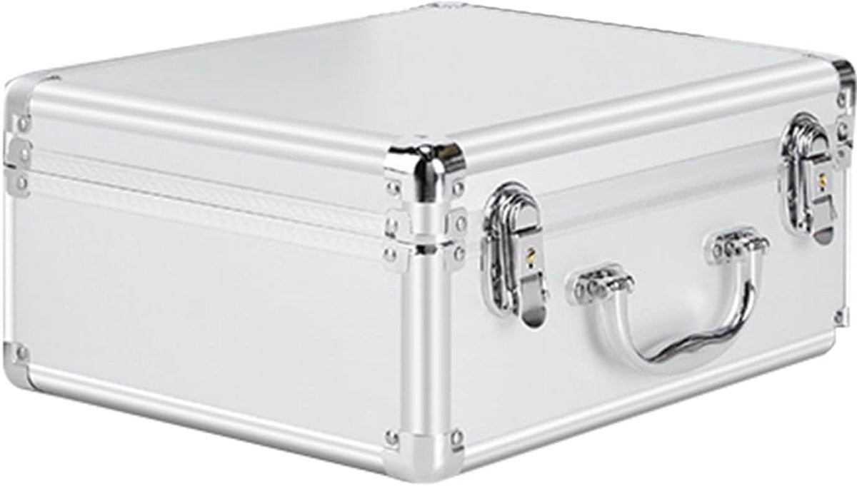Aluminium Aktetas - Instrumentenkoffer - Veilige Opslag - Schokbestendig Interieur - 36.8cm - Zilver