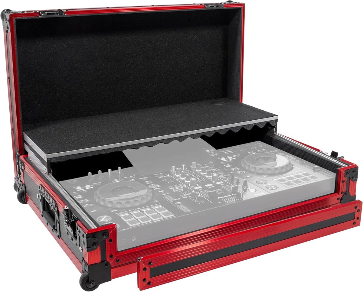 DJ Controller Koffer - Flight Case - Muziek Transport - Met Wielen - 9mm Dik - Zwart