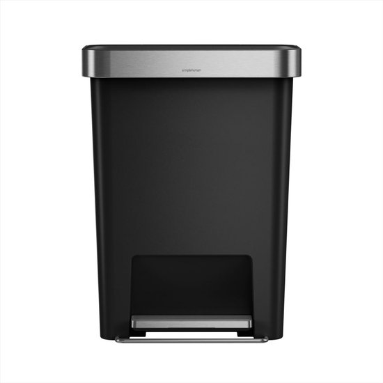 Afvalemmer Rectangular met Liner Pocket Kunststof 45 liter - Zwart - Simplehuman