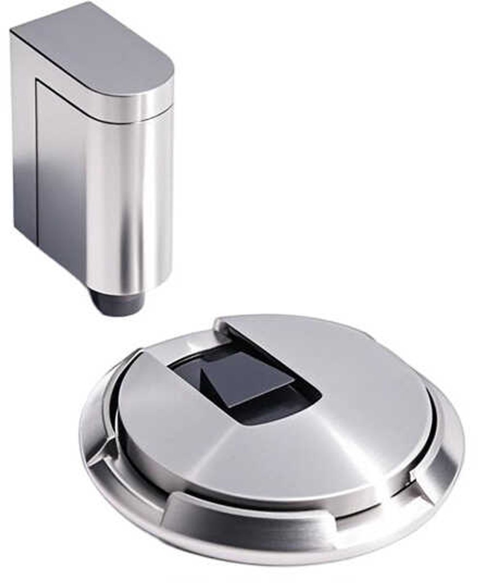 Mechanische, op de vloer gemonteerde deurstopper, in hoogte verstelbaar, geschikt voor deuren met een spleethoogte van maximaal 1,9 cm (3/4 inch), niet-magnetisch, winddichte deurstopper voor binnengebruik - zilverkleurig.