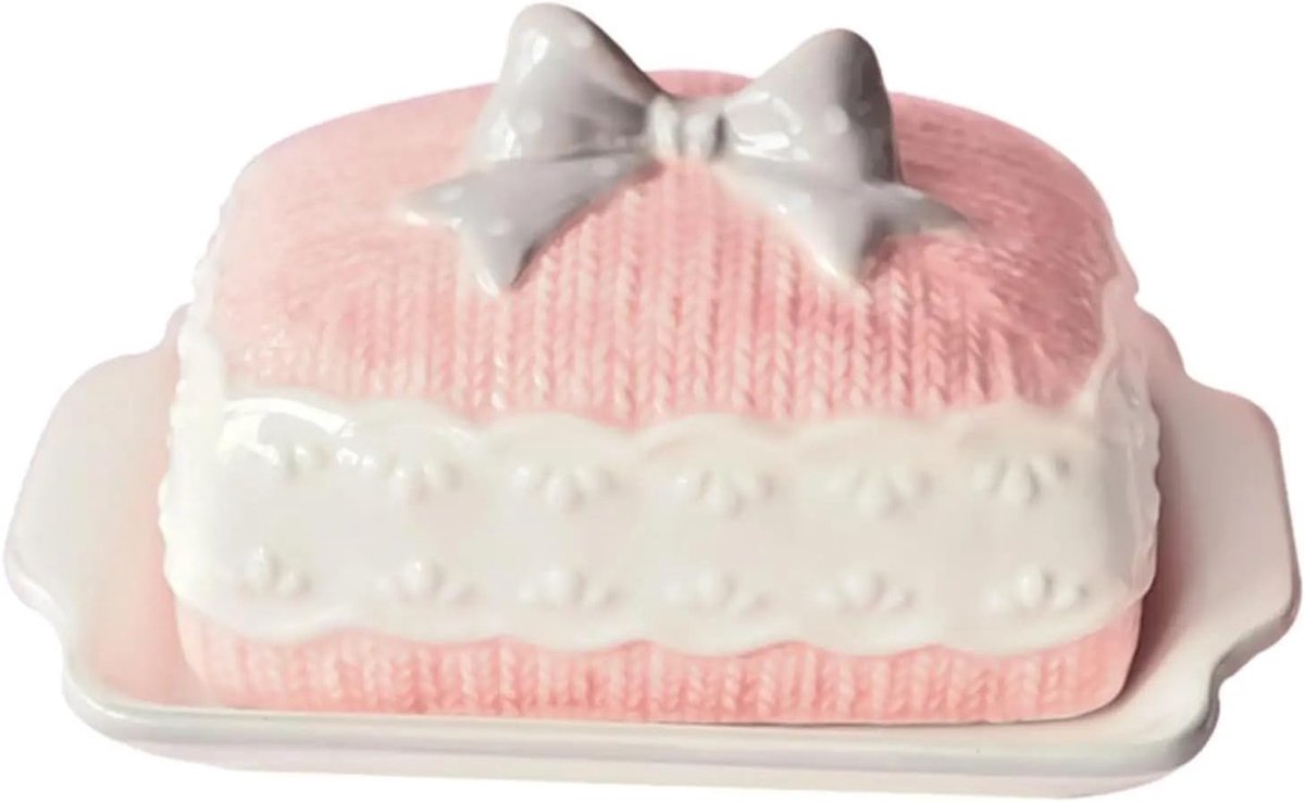 Botervloot - Boterdoos - Keuken - Keramieken - 19x12.5x11.5cm - Roze