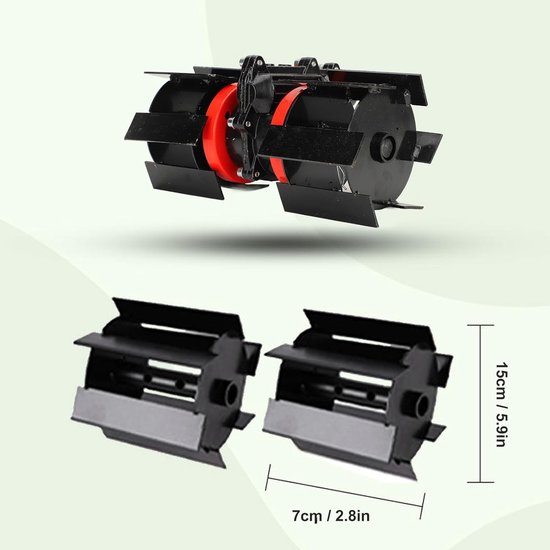 Upgrade Professionele Onkruidhulpset - Verbeterde Tuingereedschap met 9 Tanden - Efficiënte Roterend Cultivator - Bespaar Tijd en Energie met Tuinhelmstok - Losse Grondaccessoire voor Effectieve Onkruidbestrijding - Geschikt voor 28 mm Wiedwiel van Merkloos	 — afbeelding 4