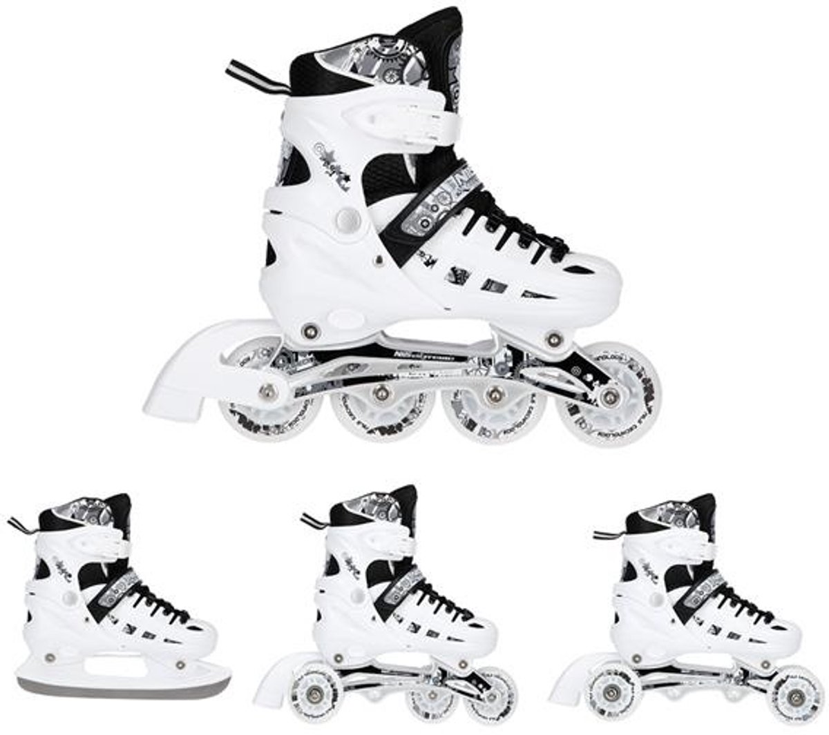 Nils Extreme NH10905 - Rolschaatsen - LED - 4-in-1 - Verstelbaar