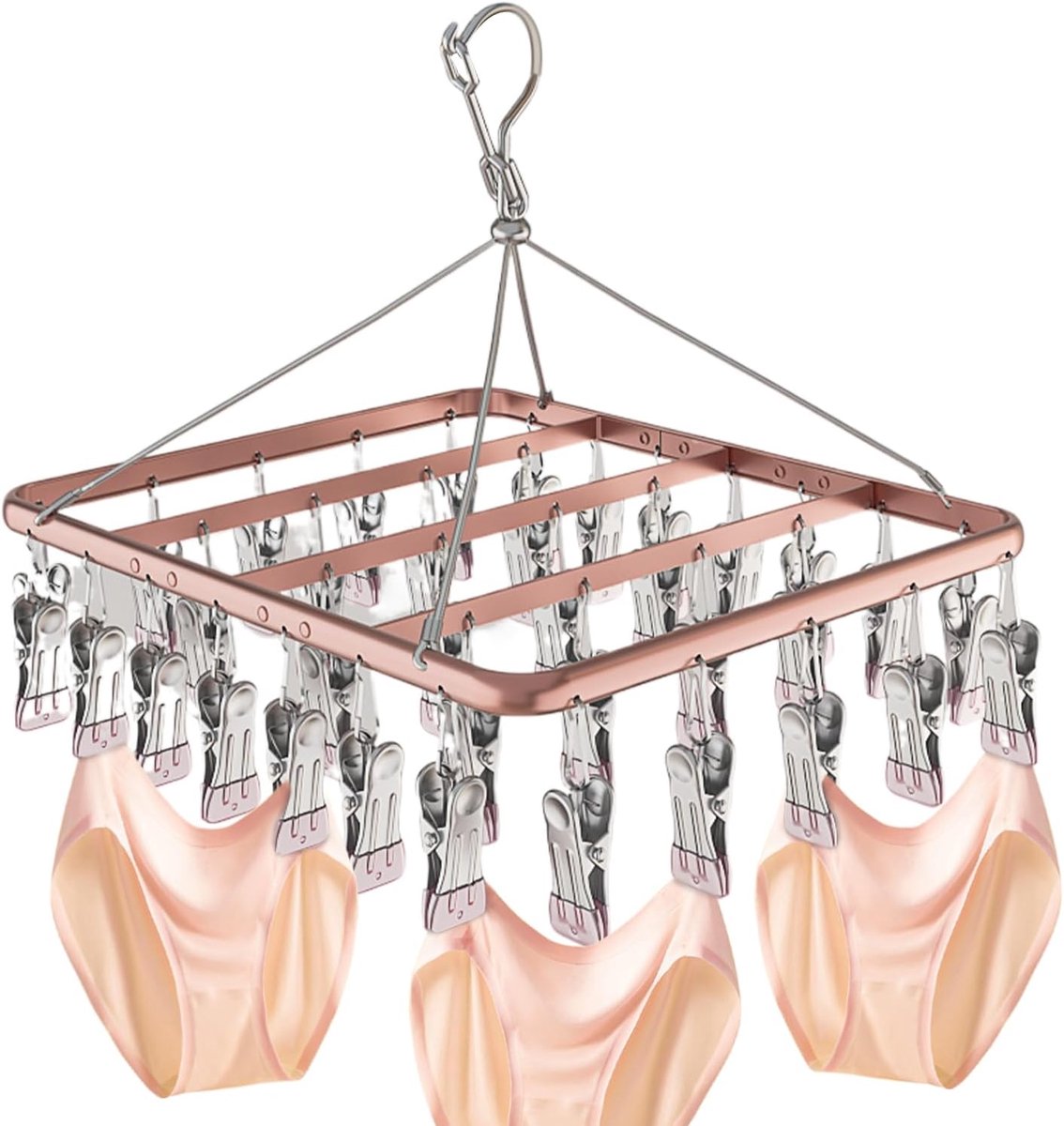Kleerhanger met Clips - Droogrek Sokken - Kleding Drogen - 36 Clips - 37x31x37 cm