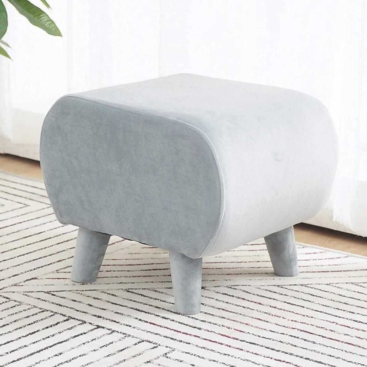Voetbank Poef - Ottomaanse Kruk - Ontspannen Zitten - Nederlands Fluweel - 33x40x33cm - Kleur E