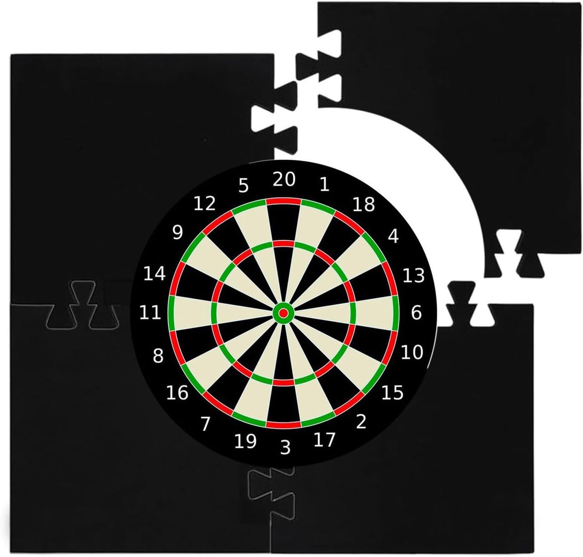 Dart Surround - Dartring Bescherming - Muren Beschermen - Ruimtebesparend Ontwerp - 45 cm Binnendiameter - Zwart