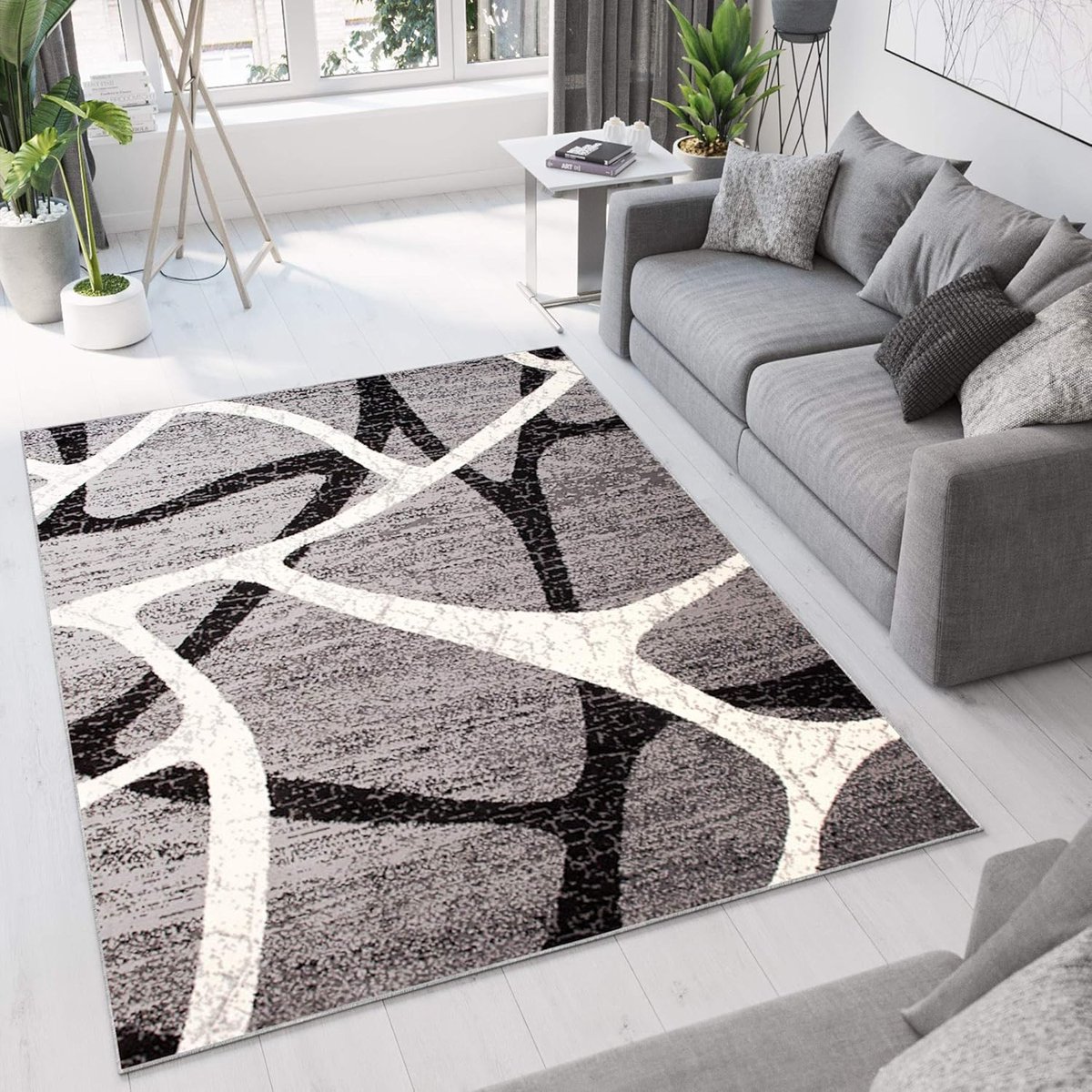 Abstract Vloerkleed - Modern Tapijt - Woonkamer Inrichting - Geschikt Voor Vloerverwarming