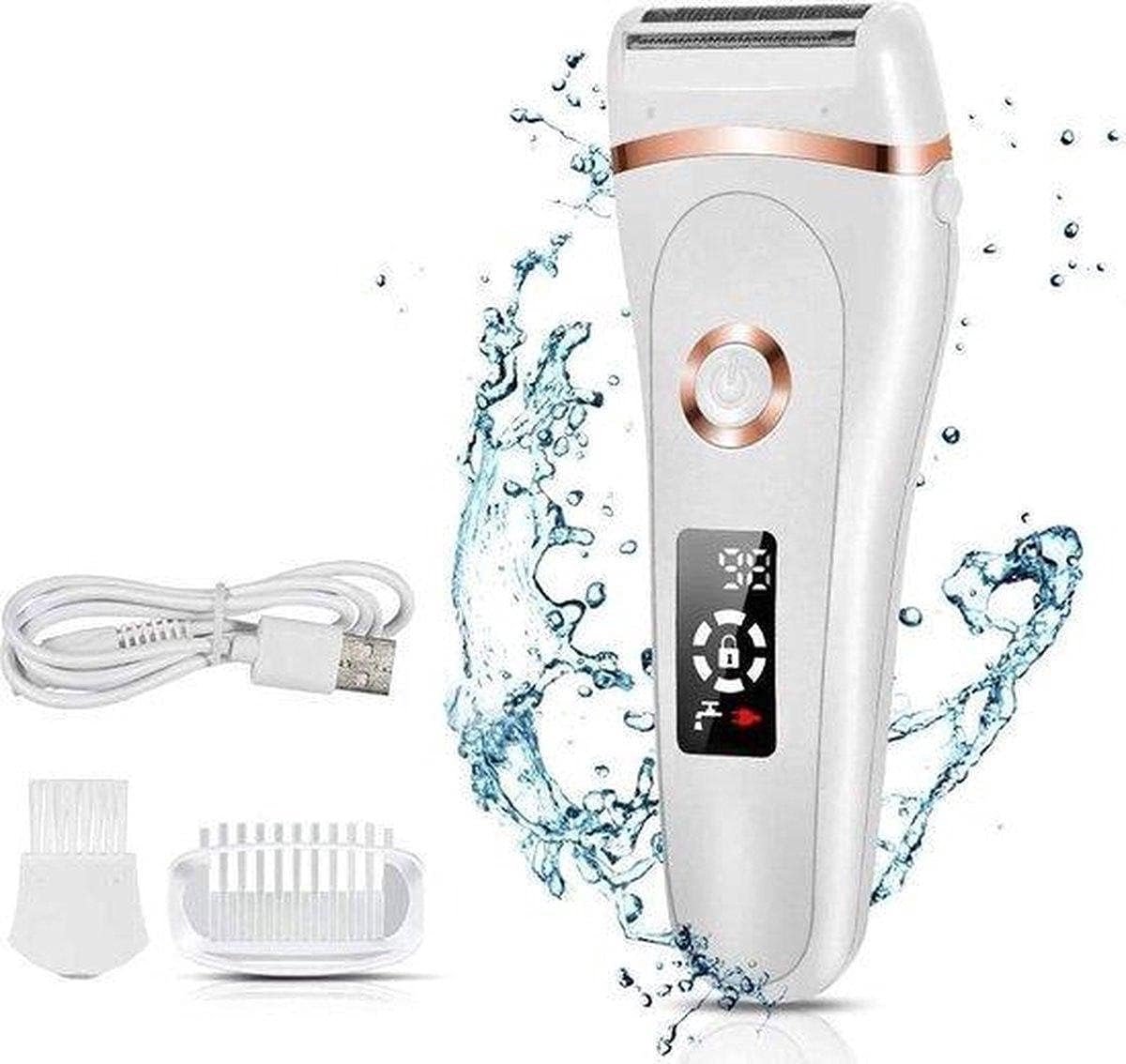 Elektrisch scheerapparaat voor dames - Oplaadbaar - Elektrische bikin trimmer - Wit