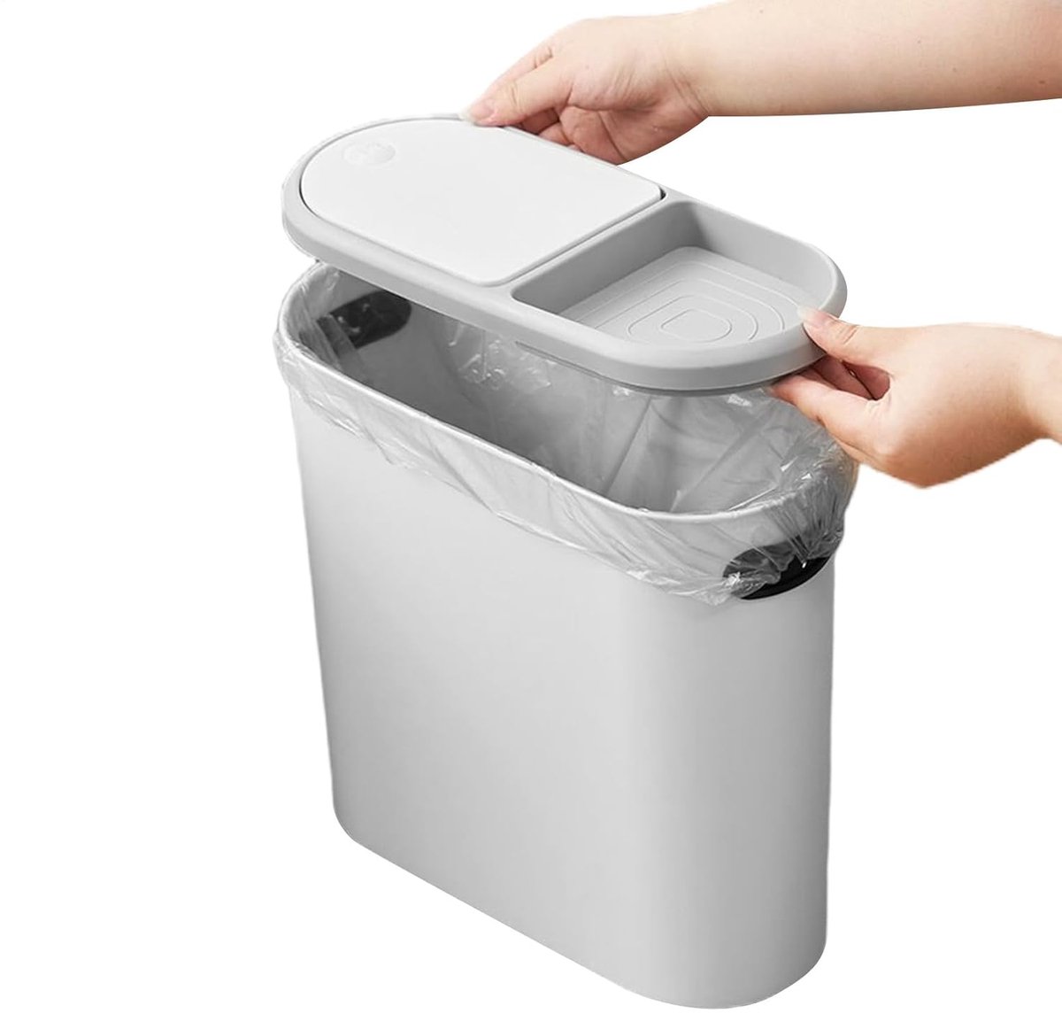 Keukenprullenbak - Afvalemmer - Dagelijks afvalbeheer - Drukdeksel ontwerp - 10 liter inhoud