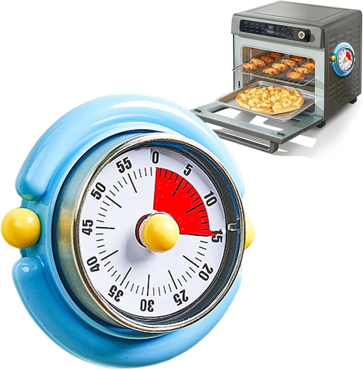 Visuele Timer - Kindertimer Aftellen - Tijd Beheer - Mechanisch Geen Batterijen - 8x4x8cm
